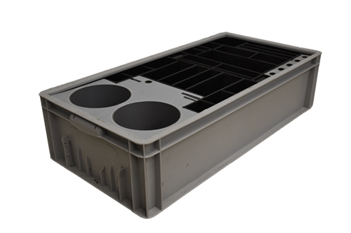 Caja kitting personalizada para organización de componentes y líneas de montaje.